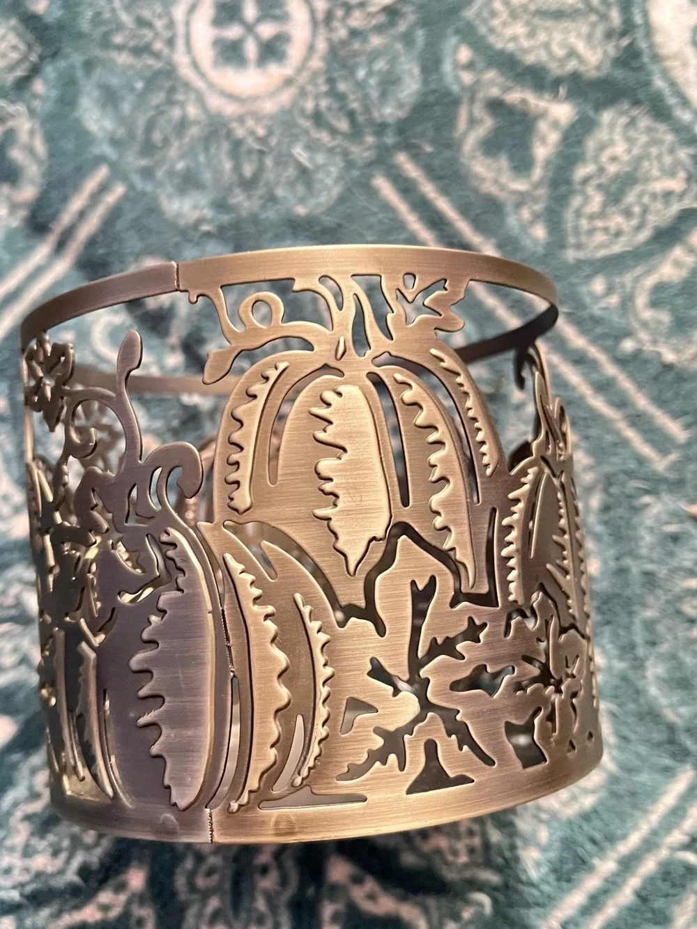 Bath & Body Works Brushed Bronze Pumpkin Candle Holder